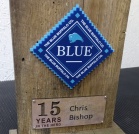 Custom designed barn board trophy.